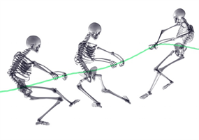 骷髅人拔河比赛图片